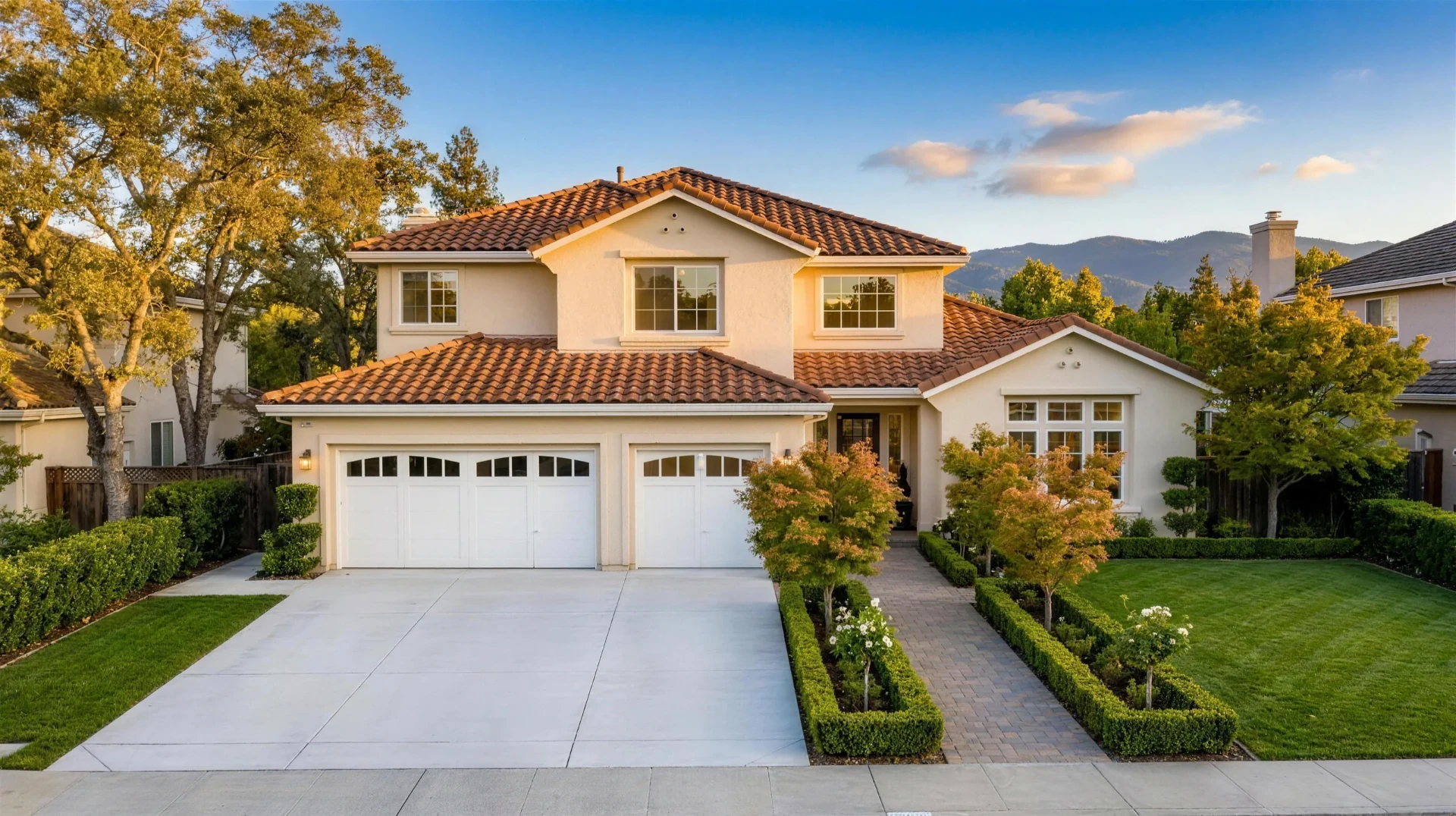 The same San Jose home after professional pressure washing